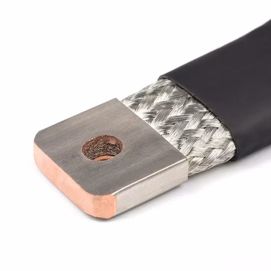 Trenzas de cobre de tierra recubiertas de estaño planas del conductor de la barra de distribución de la trenza de la trenza